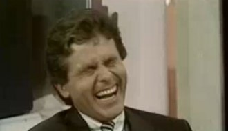 Fou rire de Claude Serillon et Michel Boujenah au Téléthon 1989